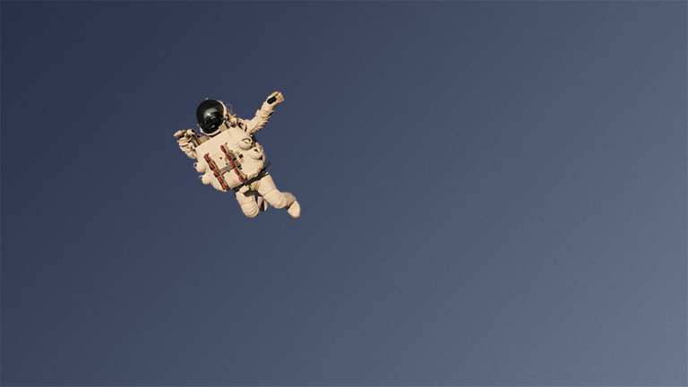 Alan Eustance in custom made space suit during record breaking jump