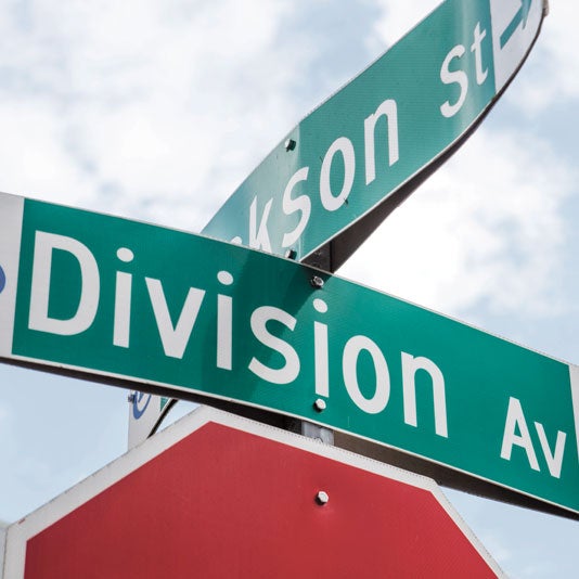 Street sign at Division Ave