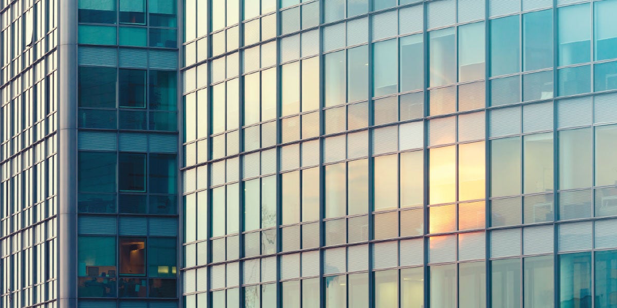 Window on the side of a skyscraper