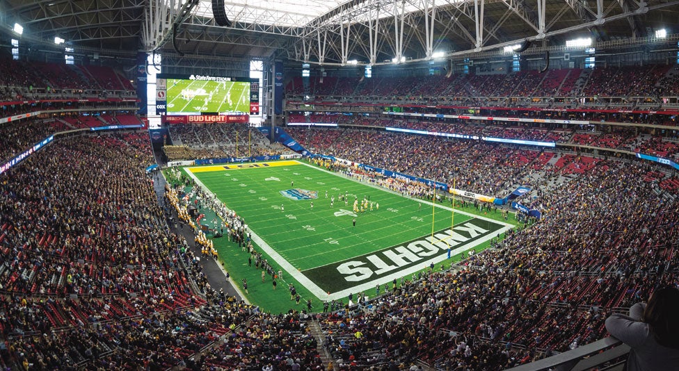 wide angle shot of the inside of fiesta bowl