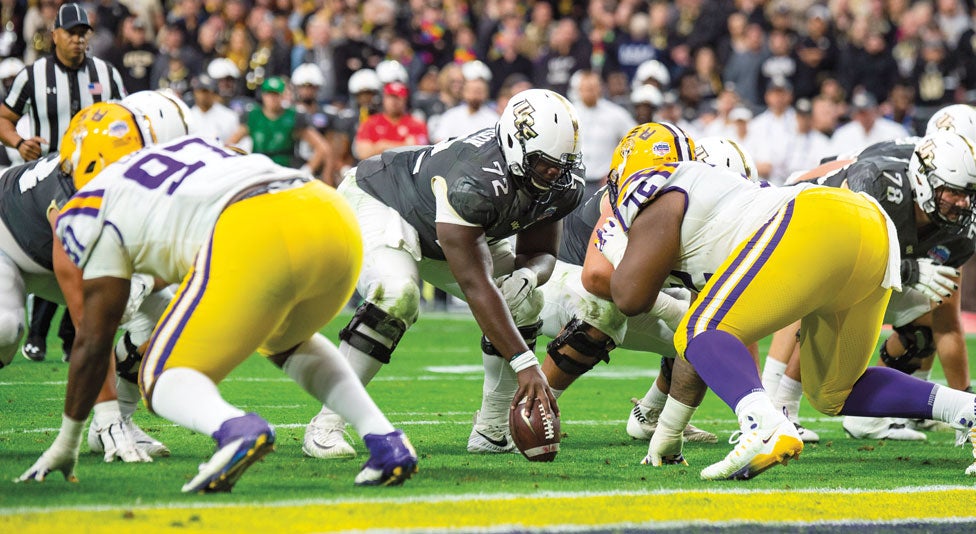 ucf football offense line up against lsu defense