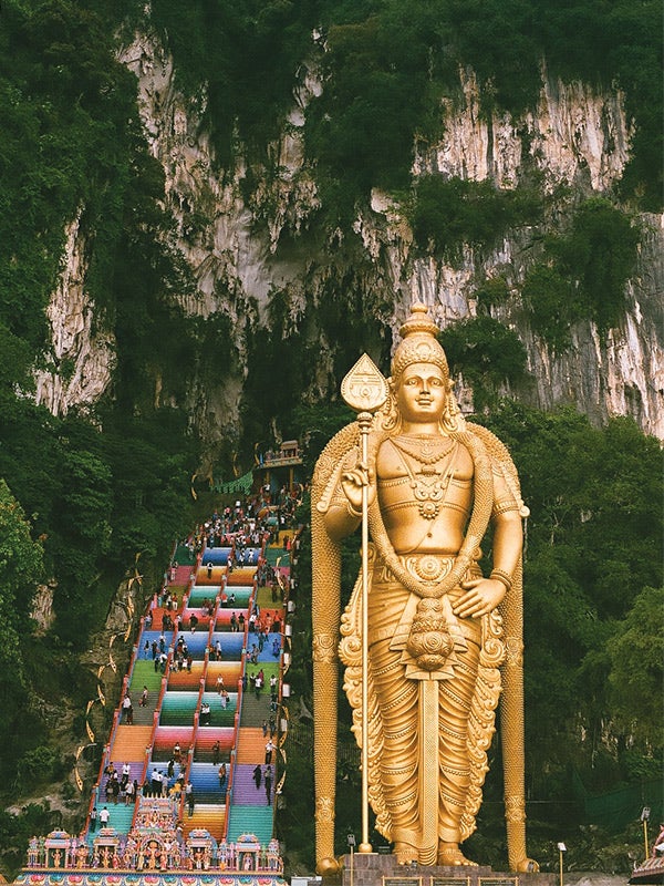 A gold Buddha statue.