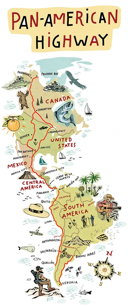 An illustration of the Pan-American highway