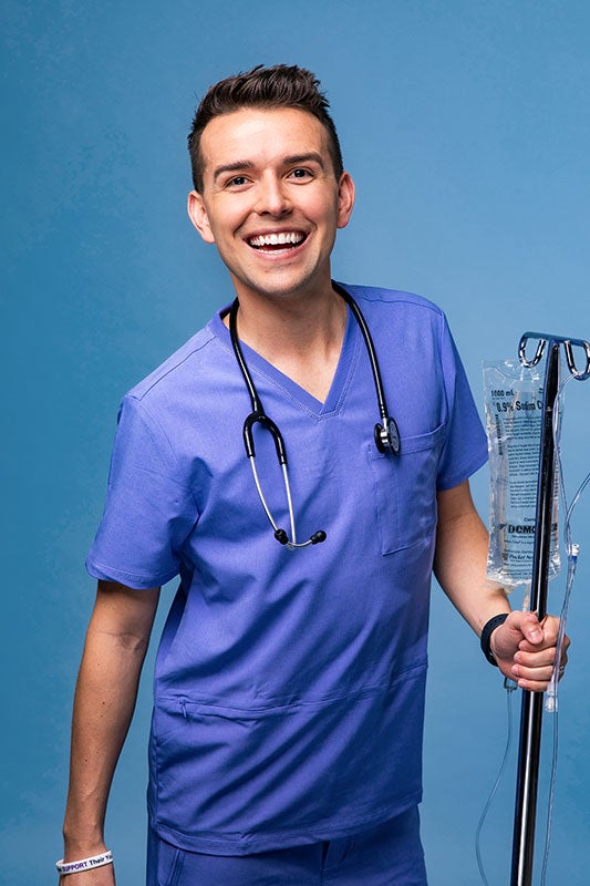 Blake Lynch '14, known as “Nurse Blake” online, has almost a million Facebook followers, more than a half million Instagram followers and more than 86,000 YouTube subscribers.