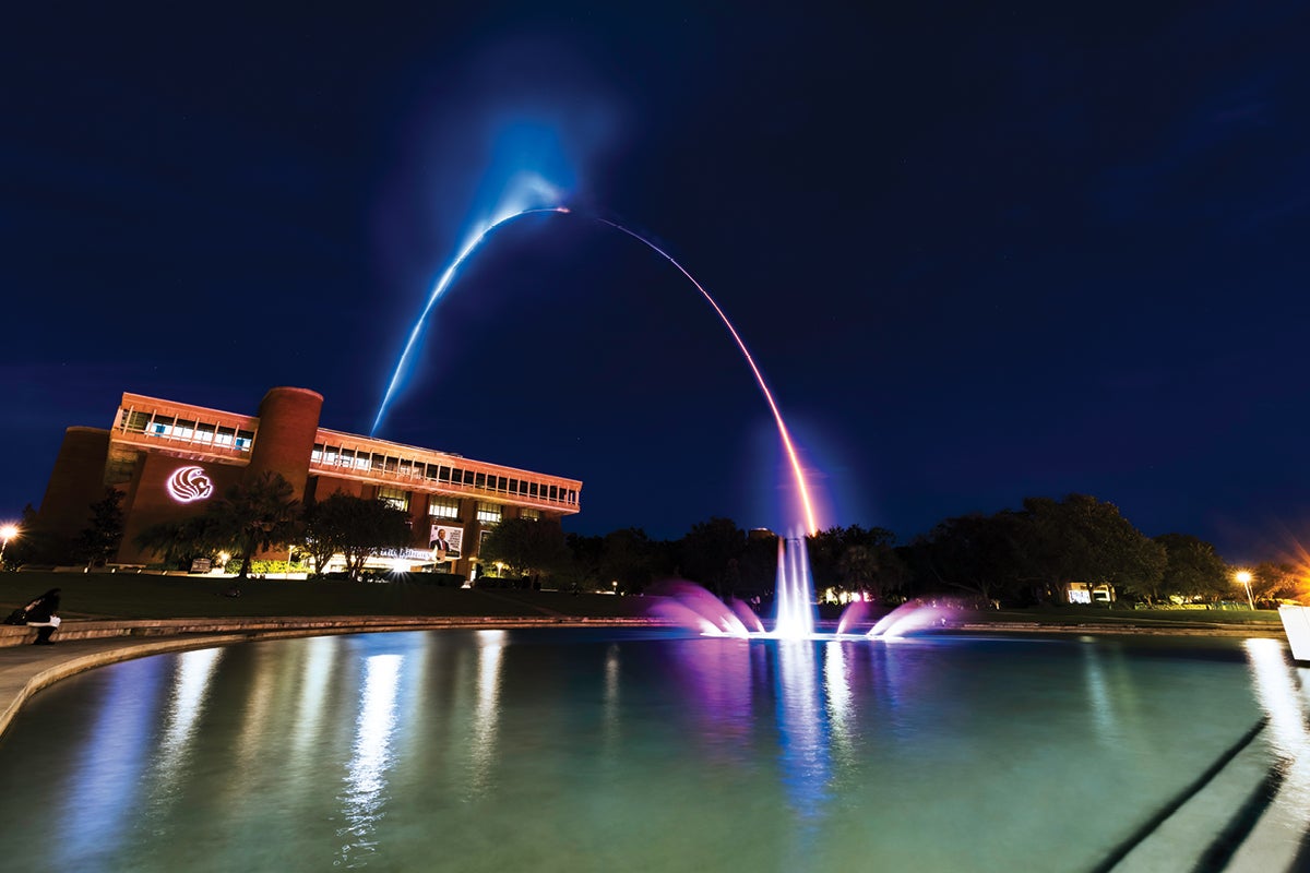 The Inspiration4 Launch over the Reflecting Pond