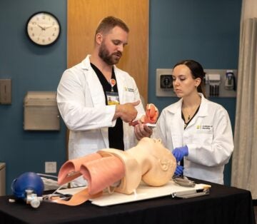 students working together at the UCF college of nursing