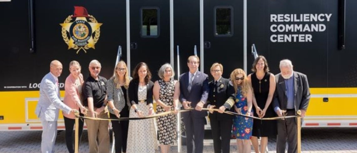 UCF Restores leaders cut the ribbon in front of the new Resiliency Command Center