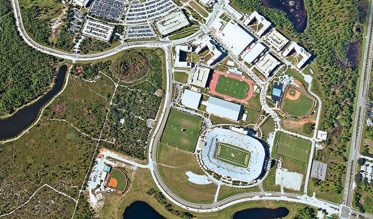 Athletics facilities aerial photo