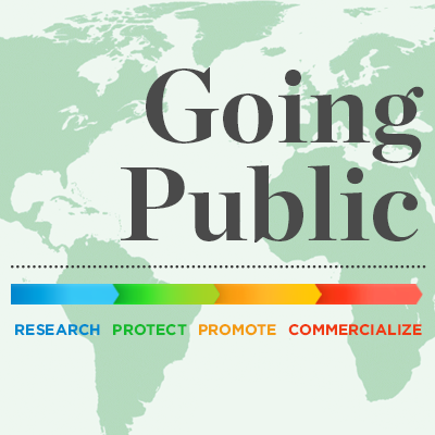 Going Public. Research, Protect, Promote, Commercialize